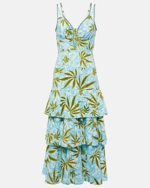 Diane von Furstenberg Cate Printed Cotton Maxi Dress - Green