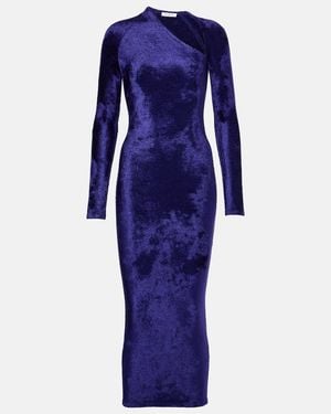 Alaïa Velvet Midi Dress - Blue