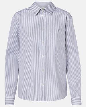 Saint Laurent Striped Cotton Poplin Shirt - Blue