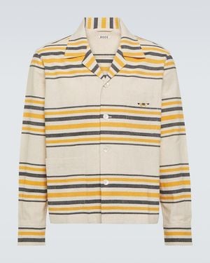 Bode Namesake Striped Cotton Shirt - Metallic