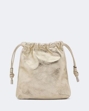 Isabel Marant Silven Mini Metallic Leather Crossbody Bag - Natural