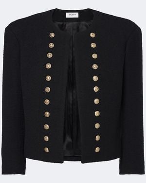Balmain Wool-Blend Jacket - Black