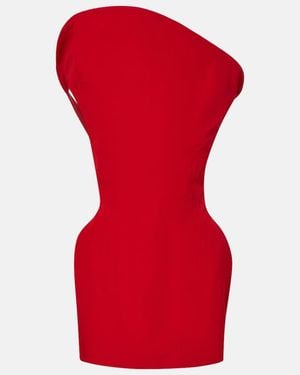 Magda Butrym Asymmetric Cotton-Blend Minidress - Red