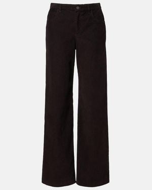 The Row Eglitta Cotton Corduroy Straight Trousers - Black