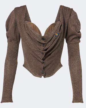 Vivienne Westwood Top Corse De Punto Bea De Lame - Marrón