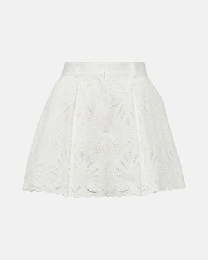 Self-Portrait Broderie Anglaise Shorts - White