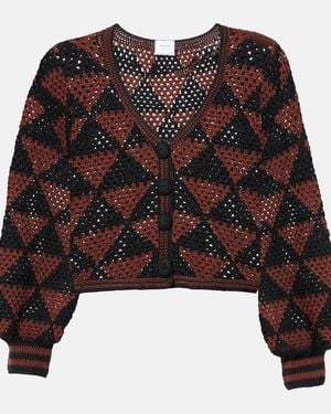 Anna Kosturova Malia Crochet Cotton Cardigan - Black