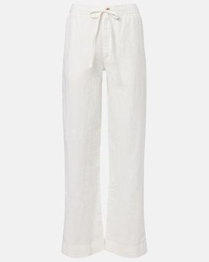 Polo Ralph Lauren Linen Wide-Leg Trousers - White