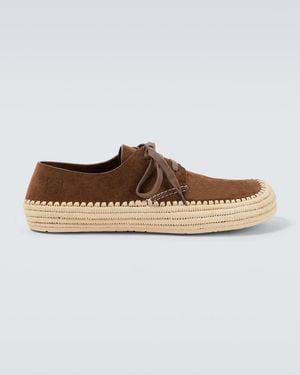 Loewe Rio Suede Lace-Up Shoes - Brown