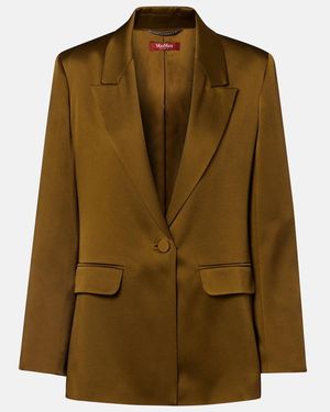 Max Mara Crepe Satin Blazer - Green