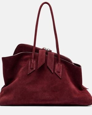 The Attico La Passeggiata Medium Suede Tote Bag - Red