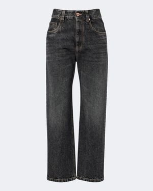 Brunello Cucinelli Cropped Straight Jeans - Grau