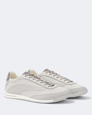 Brunello Cucinelli Leather-Trimmed Trainers - White