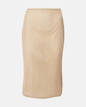 Prada Crochet Midi Skirt - Natural