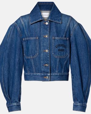 Givenchy Cocoon Cropped Denim Jacket - Blue