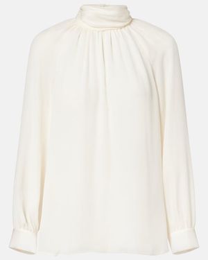 Nili Lotan Axelle Silk Georgette Blouse - White