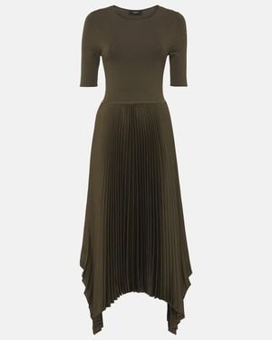 JOSEPH Vestido Midi Asimetrico Darno Plisado - Verde