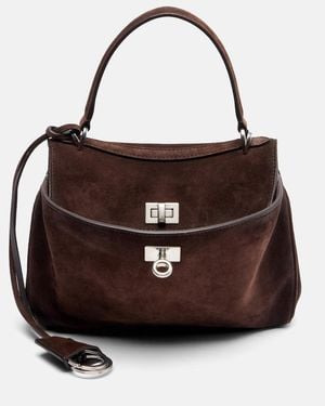 Balenciaga Rodeo Mini Suede Top-Handle Bag - Brown