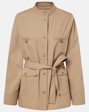 Yves Salomon Belted Cotton Jacket - Natural