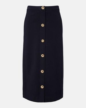 Max Mara Midirock Aus Einem Baumwollgemisch - Blau