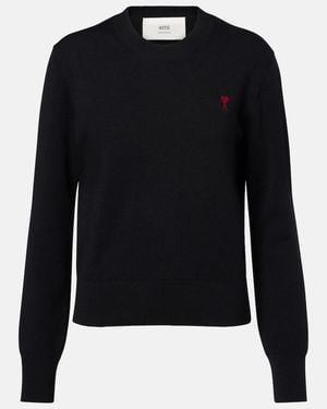 Ami Paris Pullover Ami De Cour Aus Schurwolle - Schwarz