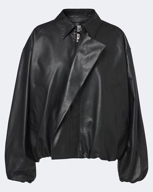 Loewe Leather Blouson Jacket - Black