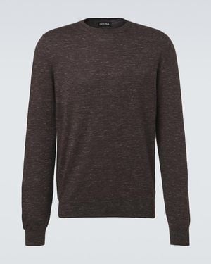 ZEGNA Silk, Cashmere, And Linen Jumper - Grey