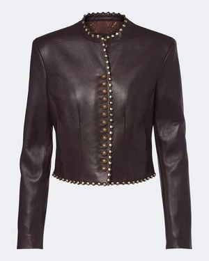 Etro Chaqueta De Piel Con Tachuelas - Negro
