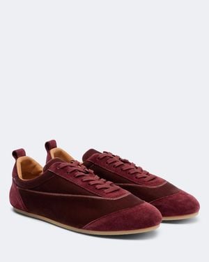 Jil Sander Zapatillas Etage De Terciopelo Con Ante - Rojo