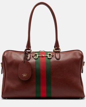 Gucci Bowling Bag Borsetto Large Aus Leder - Rot