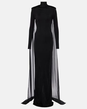 The New Arrivals Ilkyaz Ozel Xanthe Jersey Tulle Gown - Black