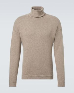 Loro Piana Tyne Cashmere Turtleneck Jumper - Natural
