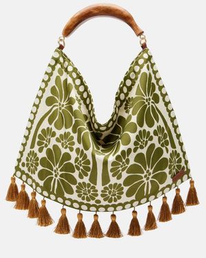 FARM Rio Tote Bag Scarf Small Aus Jacquard - Grün