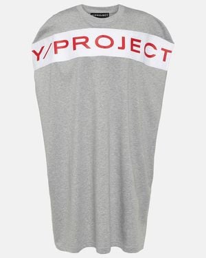 Y. Project Logo Cotton Jersey Minidress - Grey