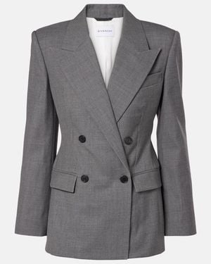 Givenchy Double-Breasted Wool Blazer - Grey