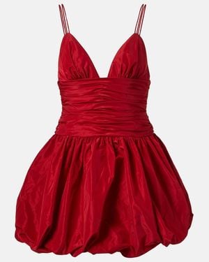 STAUD Loren Ruched Minidress - Red