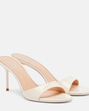 Paris Texas Lidia 70 Patent Leather Mules - Natural