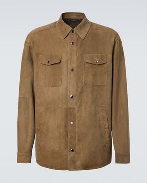 Canali Suede Overshirt - Green