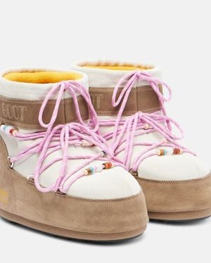 Moon Boot Snow Boots 'X Gir Icon Low Suede Beads' - Pink