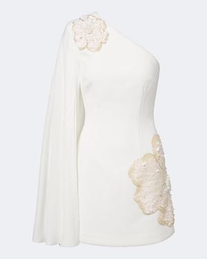 Rebecca Vallance Sequined One-Shoulder Minidress - White