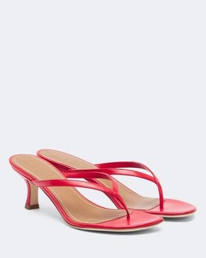 STAUD Freja Leather Thong Sandals - Pink