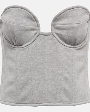 Magda Butrym Cotton-Blend Jersey Bustier - Grey