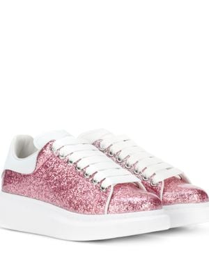McQueen Glitter Platform Leather Sneakers - Pink