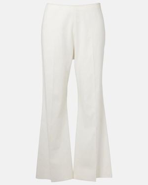 KHAITE Walter Cotton Canvas Flared Trousers - White