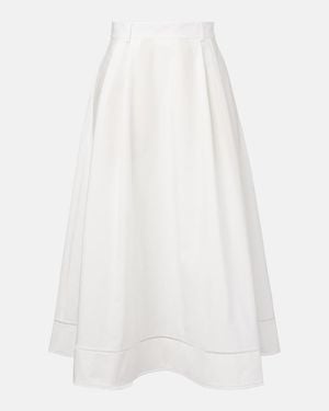 Rohe Embroidered Cotton Poplin Maxi Skirt - White