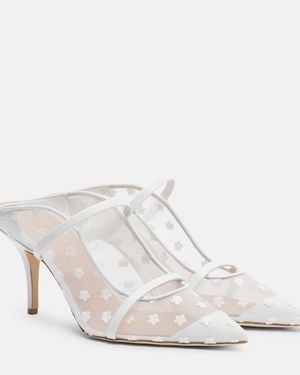 Malone Souliers Mules Maureen 70 Aus Leder Und Mesh - Weiß