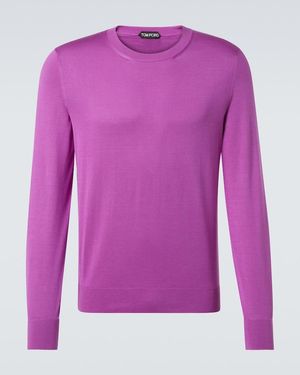 Tom Ford Pullover Aus Seide - Lila