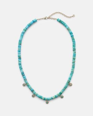 Sydney Evan Daisy 14Kt Beaded Necklace With Diamonds - Blue