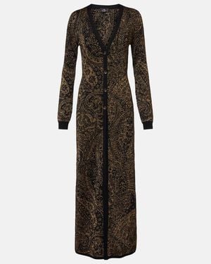 Etro Paisley Wool-Blend Lame Cardigan - Black