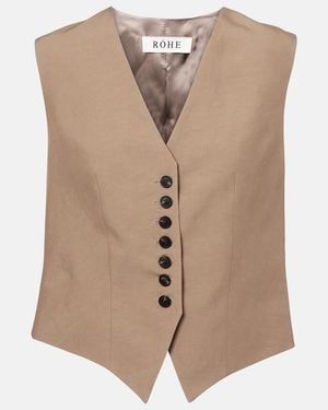 Rohe Chaleco De Botonadura Simple - Neutro